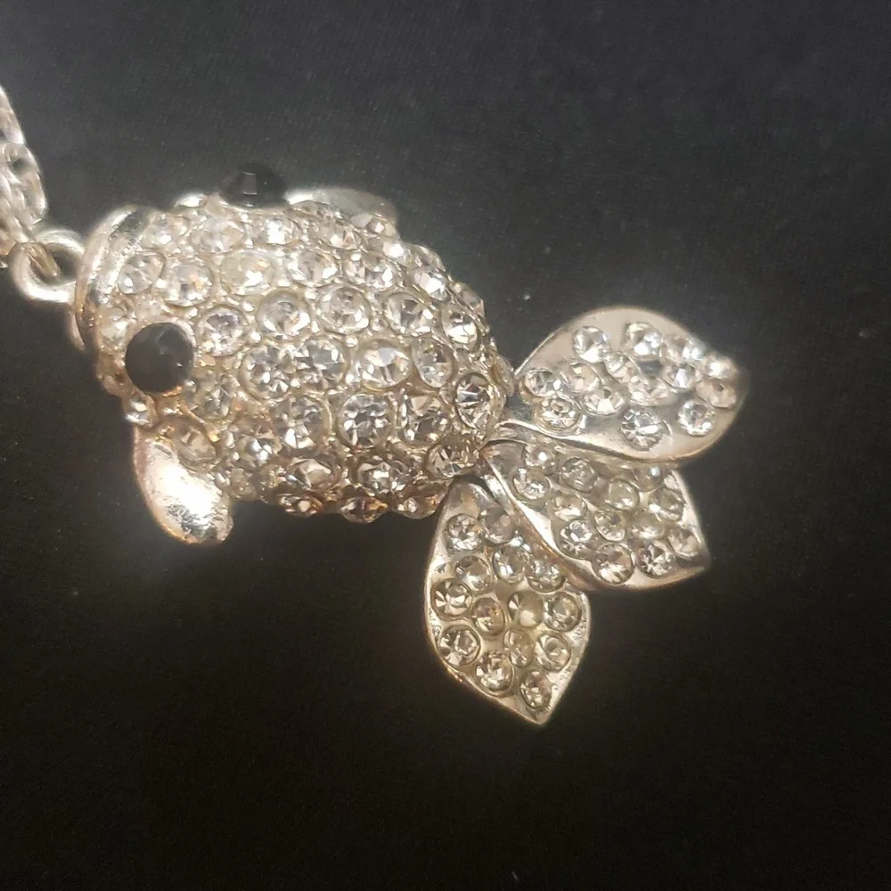CLAIRE'S Silver CZ Fish Pendant.